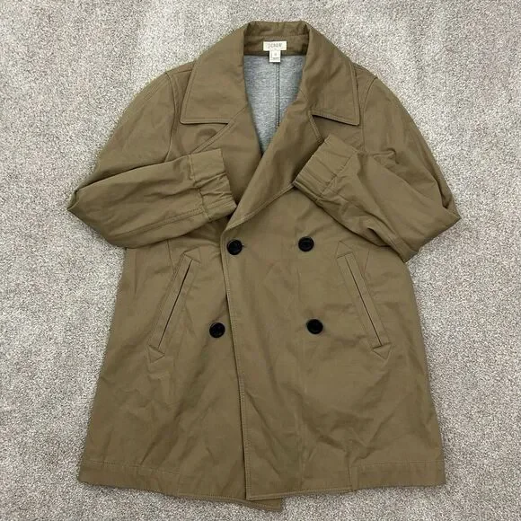 J CREW Factory Double Breasted Trench Coat Jacket Khaki Tan Women's Size 6 - Picture 2 of 11